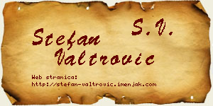 Stefan Valtrović vizit kartica